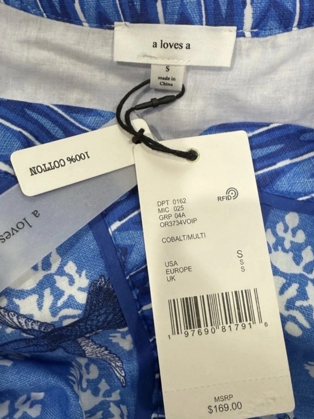 A Loves A Border Print Mandarin Collar Long Sleeve Button Front/Tie Maxi Dress - Picture 13 of 13